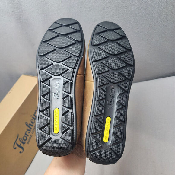 Florsheim Brown Motor Leather and Suede Moc Toe Venetian Driver Shoes Sz 10M NEW - Picture 5 of 8